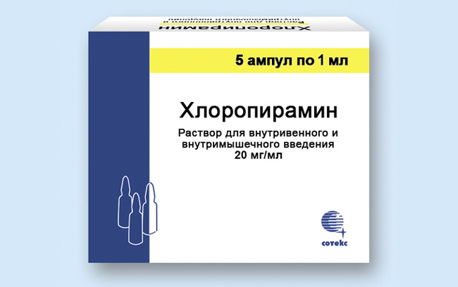Хлоропирамин — антигистаминное средство группы замещенных этилендиаминов, блокатор Н1-рецепторов
