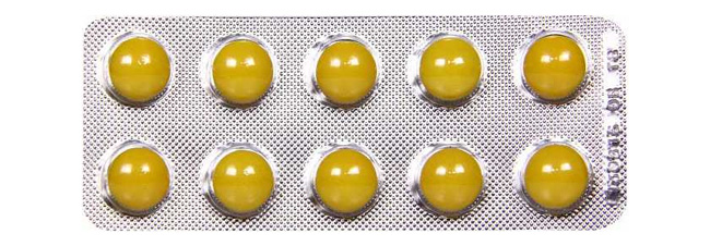 Препарат в виде круглых таблеток, покрытых желтой или оранжевой оболчкой, фасуется в блистеры от 3 до 10 таблеток в пластине