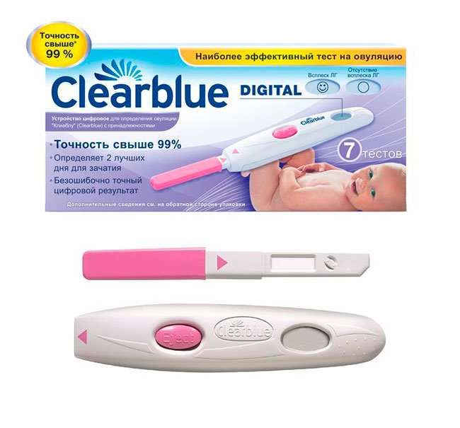 Тест на овуляцию Clearblue является одним из самых точных и эффективных, позволяет с точностью свыше 99% определить 2 лучших дня зачатия